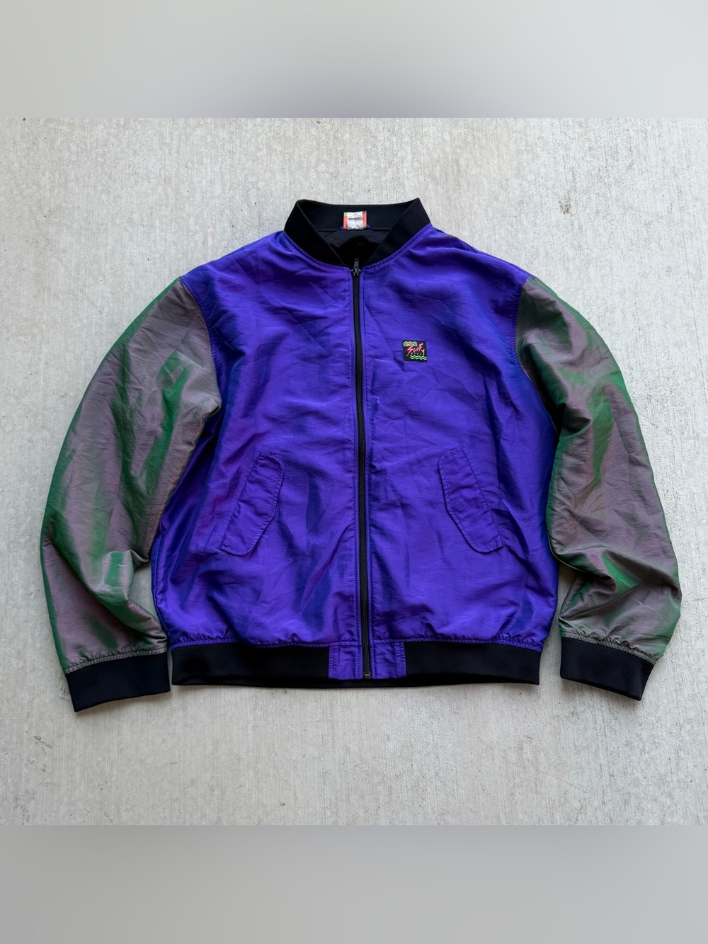 Vintage Surf Style Jacket Iridescent 90s Size 2XL